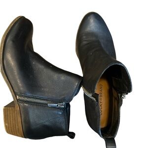 Lucky Brand Black Leather Booties